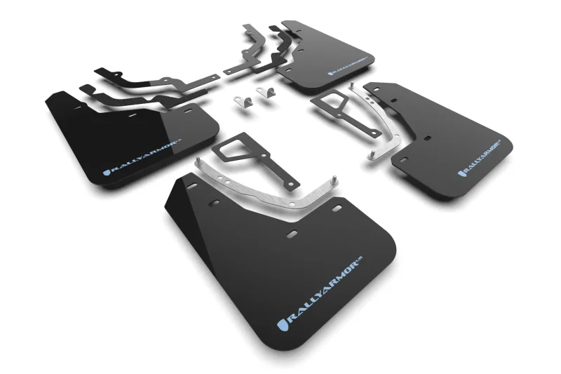 Rally Armor MF117-UR-BLK-PBL, 25-26 Hyundai Ioniq 5 N Black Mud Flap w/Light Blue Logo