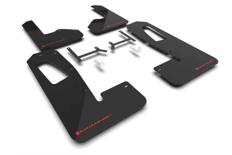 Rally Armor MF108-UR-BLK-RD, 22-26 Rivian R1S Black UR Mud Flap w/Red Logo