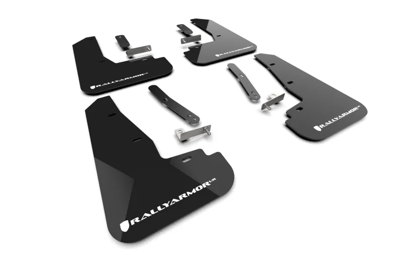 Rally Armor MF151-UR-BLK-WH, 25-26 Kia EV6 Base Light/GT/GT-Line Black Mud Flap - White Logo