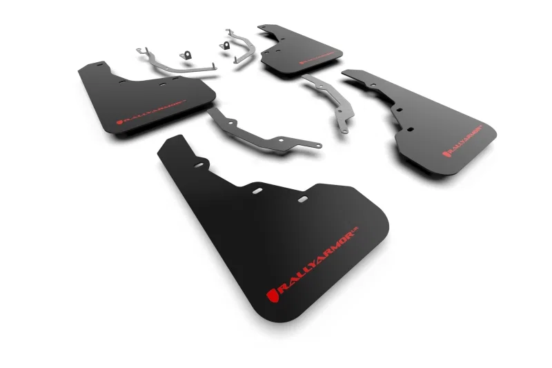 Rally Armor MF78-UR-BLK-RD, 22-26 Hyundai Santa Cruz Black UR Mud Flap w/Red Logo
