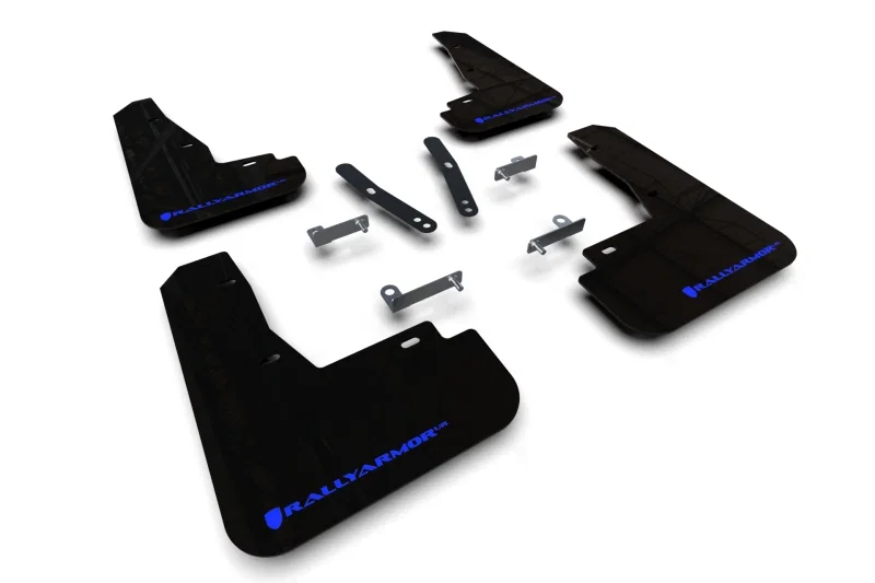 Rally Armor MF91-UR-BLK-BL, 22-24 Kia EV6 Black UR Mud Flap Blue Logo