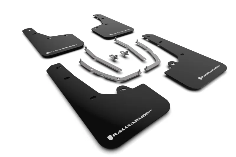 Rally Armor MF75-UR-BLK-WH, 22-24 Hyundai Tucson Black UR Mud Flap w/White Logo
