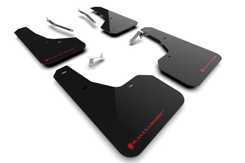 Rally Armor MF82-UR-BLK/RD, 22-24 Subaru Forester & Wilderness Black UR Mud Flap w/Red Logo