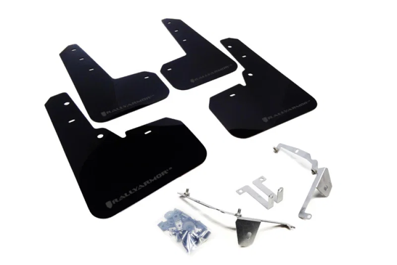 Rally Armor MF26-UR-BLK/GRY, 13-17 Subaru Crosstrek XV Black UR Mud Flap w/Grey Logo