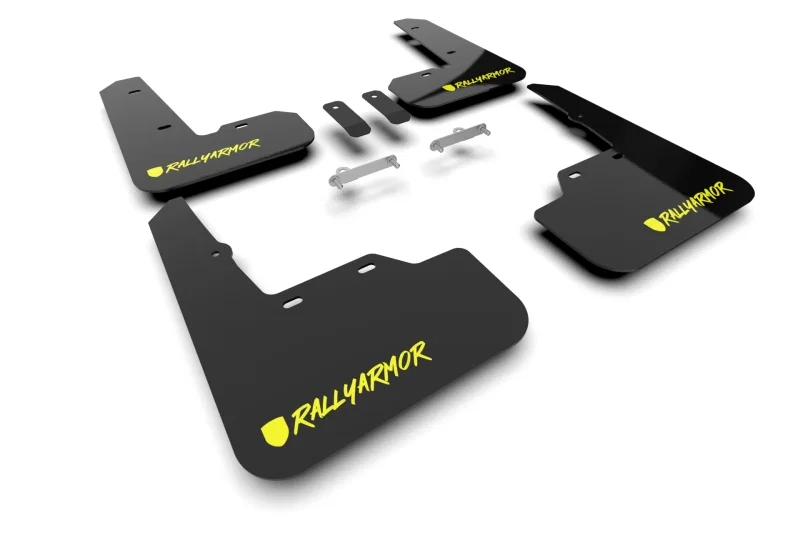 Rally Armor MF92-UR-BLK/CGN-X, 22-26 Subaru WRX Black UR Mud Flap Altered Font Light Green Logo