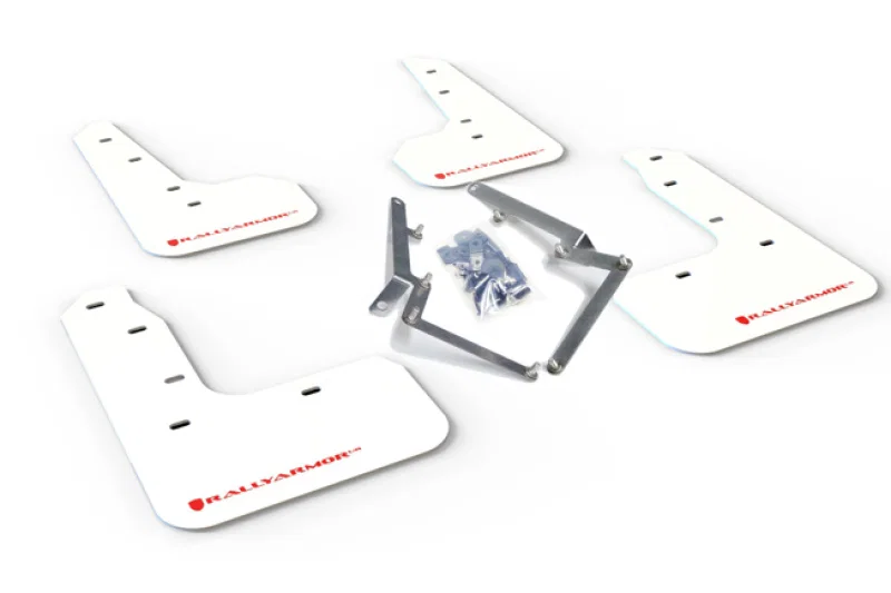 Rally Armor MF51-UR-WH/RD, 17-21 Honda Civic Sport/Sport Touring White UR Mud Flap w/Red Logo