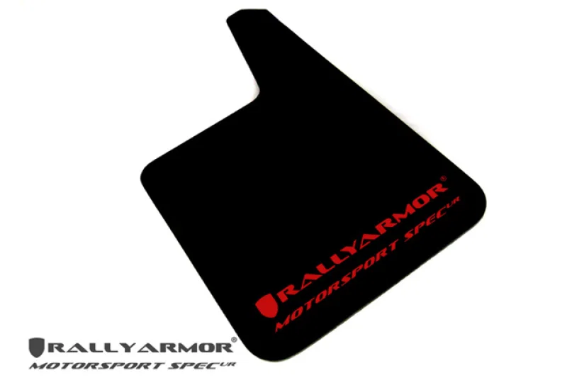 Rally Armor MF20-MSUR-BK/RD, Universal Fit (No Hardware) Motorsport Spec Black UR Mud Flap Red Logo