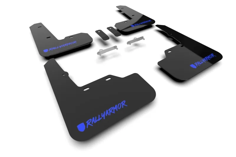 Rally Armor MF92-UR-BLK/BL-X, 22-26 Subaru WRX Black UR Mud Flap Altered Font Blue Logo