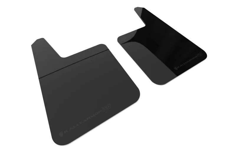 Rally Armor MF20-URP-BLK-MBK-LRT, Universal Black UR Plus Mud Flap w/ Metallic Black Logo - Pair