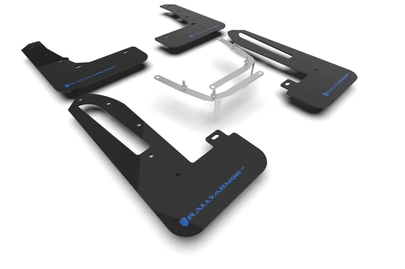 Rally Armor MF97-UR-BLK-NB, 23-26 Honda Civic Type R Black Mud Flap Light Blue Logo