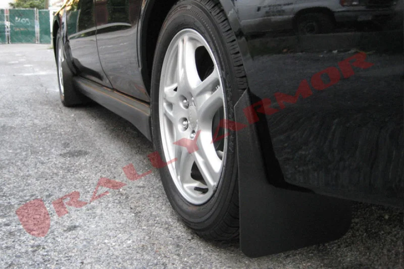 Rally Armor MF1-BAS-BLK, 02-07 Subaru WRX/STI/RS/2.5i (Wagons Req. Mod.) Basic Black Mud Flap w/Black Logo