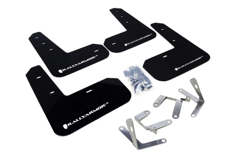 Rally Armor MF23-UR-BLK/WH, 13-17 Subaru BRZ/Toyota FR-S Black UR Mud Flap w/White Logo