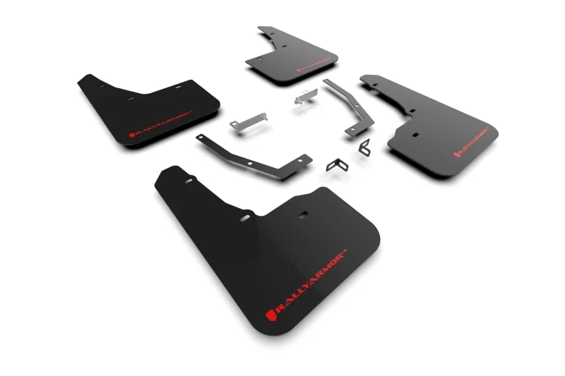 Rally Armor MF132-UR-BLK-RD, 25-26 Subaru Forester & Hybrid Black UR Mud Flap w/Red Logo
