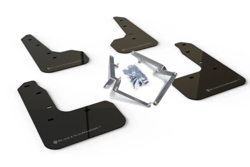Rally Armor MF51-UR-BLK/DGRY, 17-21 Honda Civic Sport/Sport Touring Black UR Mud Flap w/Dark Grey Logo