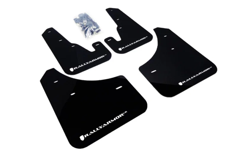 Rally Armor MF9-UR-BLK/WH, 04-09 Mazda3/Speed3 Black UR Mud Flap w/ White Logo for Mazda 3