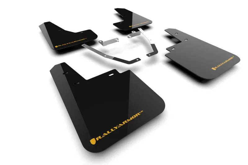 Rally Armor MF116-UR-BLK-WOR, 24-26 Subaru Crosstrek (Wilderness Only) Black UR Mudflap W/Wild-Orange Logo No Drill Re