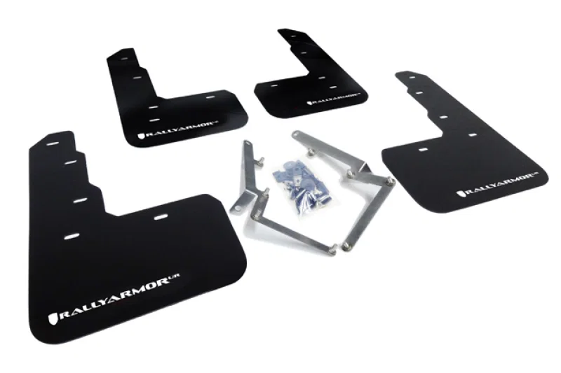 Rally Armor MF47-UR-BLK/WH, 17-22 Honda Civic Type R Black UR Mud Flap w/White Logo