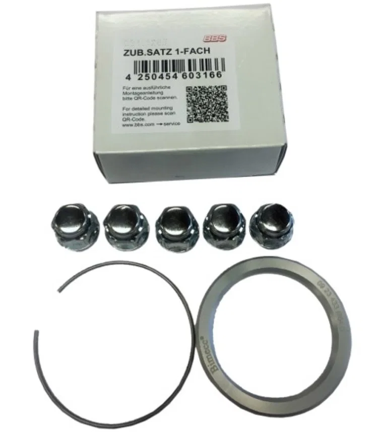BBS 09.30.080, PFS KIT - Camaro - Includes 82mm OD - 70.7mm ID Ring / 82mm Clip / Lug Nuts
