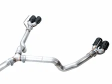 0FG Catback Split Rear Exit Exhaust for 2021+ Tahoe/Yukon 5.3L - 4.5" Quad Diamond Black Tips image 6