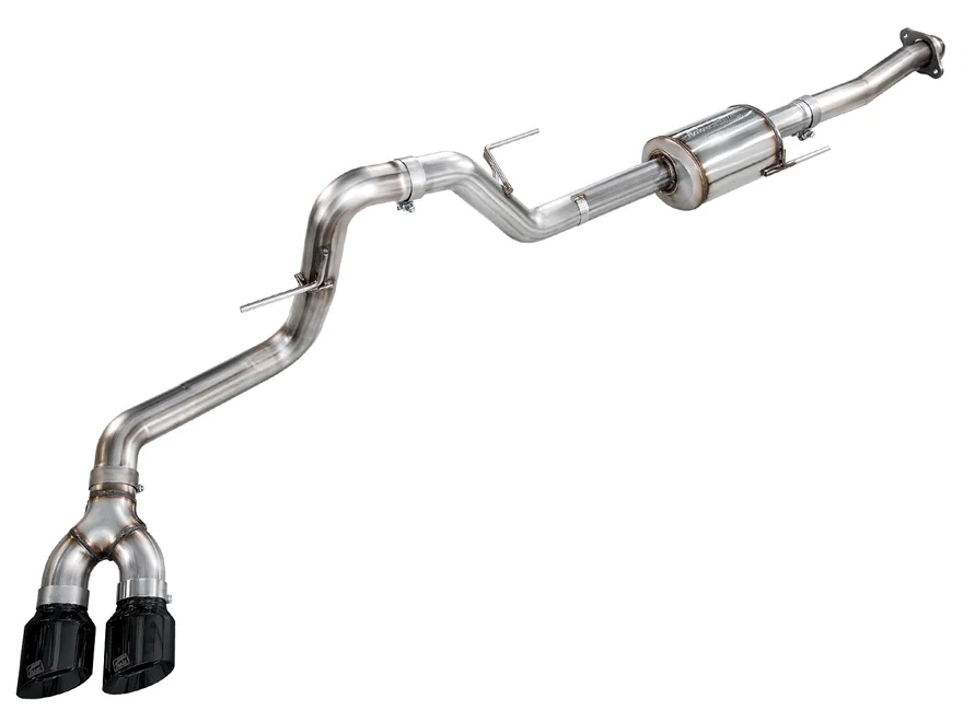 0FG Dual Side Exit Exhaust Cab 4.5" Diamond Black Tips for 2021-2026 Ford F-150 Regular