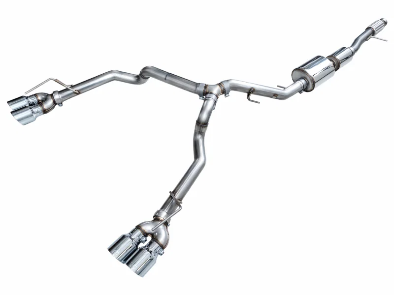 0FG Catback Split Rear Exit Exhaust for 2021+ Tahoe/Yukon 5.3L - 4.5" Quad Chrome Silver Tips