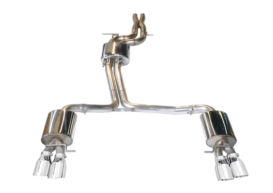 Touring Edition Exhaust B8 S4 3.0T 3.5" Chrome Silver Tips for 2010-2016 Audi S4