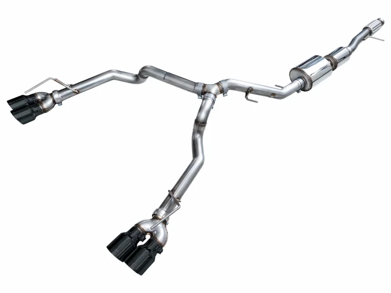 0FG Catback Split Rear Exit Exhaust for 2021+ Tahoe/Yukon 5.3L - 4.5" Quad Diamond Black Tips