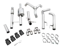 0FG Catback Split Rear Exit Exhaust for 4th Gen Silverado/ 5.3L (With Bumper Cutouts) Quad Diamond Black Tips for 2019-2026 Chevrolet Silverado 1500 and GMC Sierra 1500 image 2