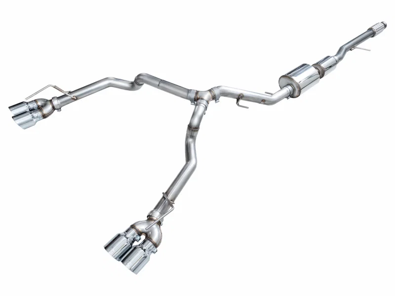 0FG Catback Split Rear Exit Exhaust for 2021+ Suburban/Yukon XL 5.3L - 4.5" Quad Chrome Silver Tips