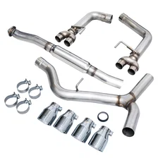 Track Edition Exhaust for VA GV Sedan 4" Chrome Silver Quad Tips for 2012-2021 Subaru WRX and WRX STI image 3