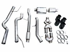 0FG Catback Split Rear Exit Exhaust for 2021+ Suburban/Yukon XL 5.3L - 4.5" Quad Diamond Black Tips image 9