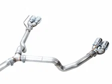 0FG Catback Split Rear Exit Exhaust for 2021+ Tahoe/Yukon 5.3L - 4.5" Quad Chrome Silver Tips image 6