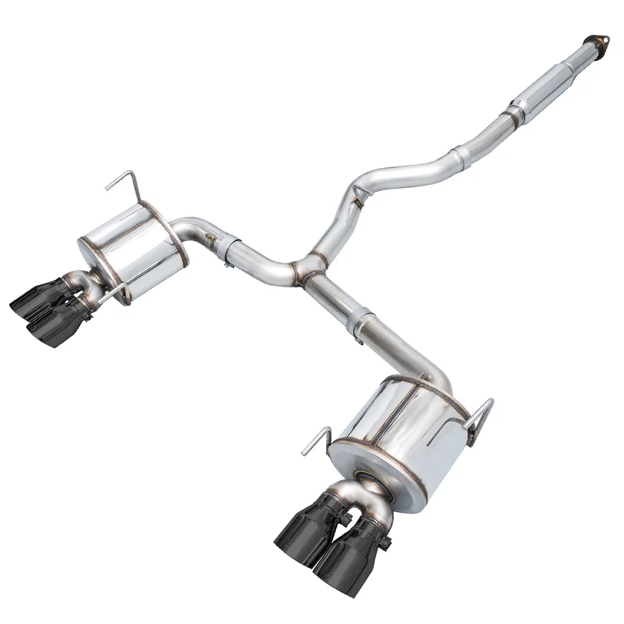 Touring Edition Exhaust for VA STI GV Sedan 4" Diamond Black Quad Tips for 2012-2021 Subaru WRX and WRX STI