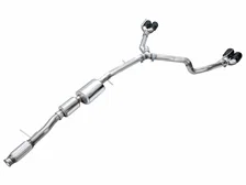 0FG Catback Split Rear Exit Exhaust for 2021+ Tahoe/Yukon 5.3L - 4.5" Quad Diamond Black Tips image 2