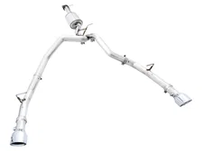 0FG Dual Rear Exit Catback for 5th Gen 5.7L (with bumper cutouts) Chrome Silver Tips for 2019-2026 Ram 1500 image 2