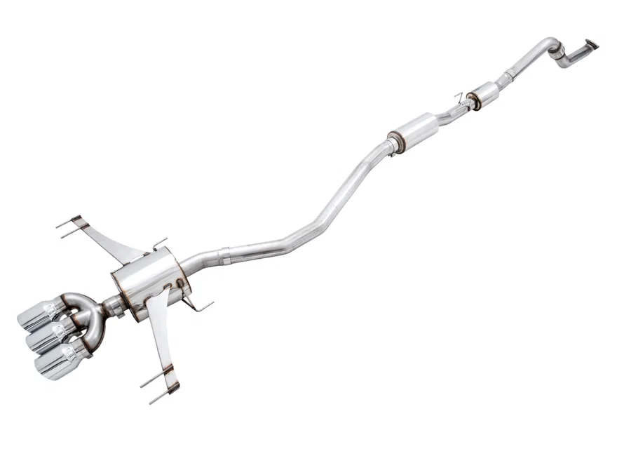 Touring Edition Exhaust for FK8 Type R (includes Front Pipe and DualPhase Mid Pipe) Triple Chrome Silver Tips for 2017-2021 Honda Civic