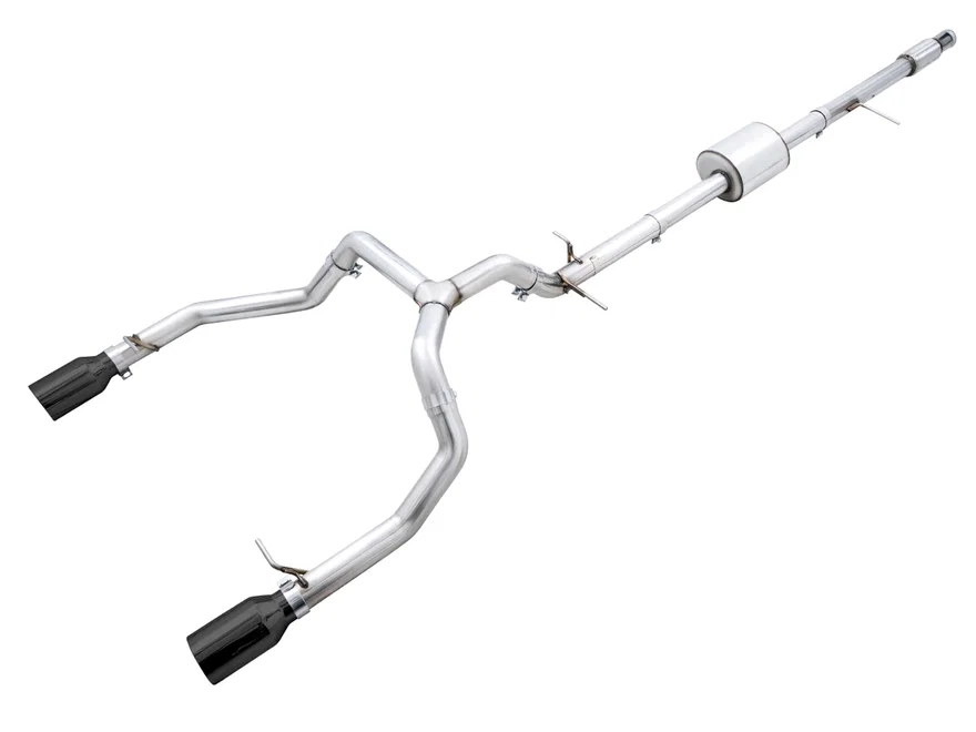 0FG Catback Split Rear Exit Exhaust for 4th Gen Silverado/ 5.3L (Flat Bumper) Dual Diamond Black Tips for 2019-2026 Chevrolet Silverado 1500 and GMC Sierra 1500