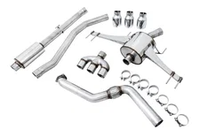 Touring Edition Exhaust for FK8 Type R (includes Front Pipe and DualPhase Mid Pipe) Triple Chrome Silver Tips for 2017-2021 Honda Civic image 2