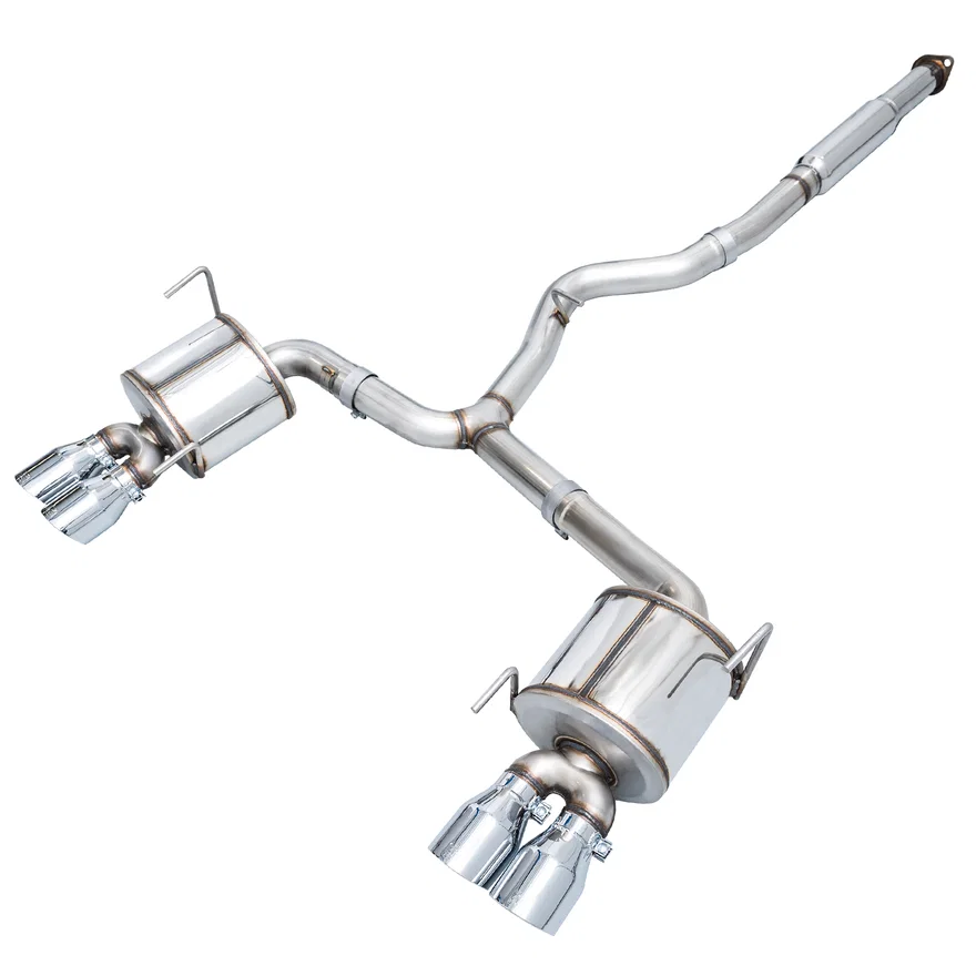 Touring Edition Exhaust for VA STI GV Sedan 4" Chrome Silver Quad Tips for 2012-2021 Subaru WRX and WRX STI
