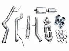 0FG Catback Split Rear Exit Exhaust for 2021+ Tahoe/Yukon 5.3L - 4.5" Quad Chrome Silver Tips image 9