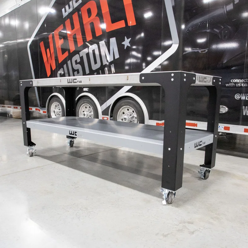 Wehrli WCF25-3290-120-SSTBLGRY, Modular Steel Work Bench Top/Shelf Kit - 32in x 90in x .120in Thick (Stainless Steel & Grey)