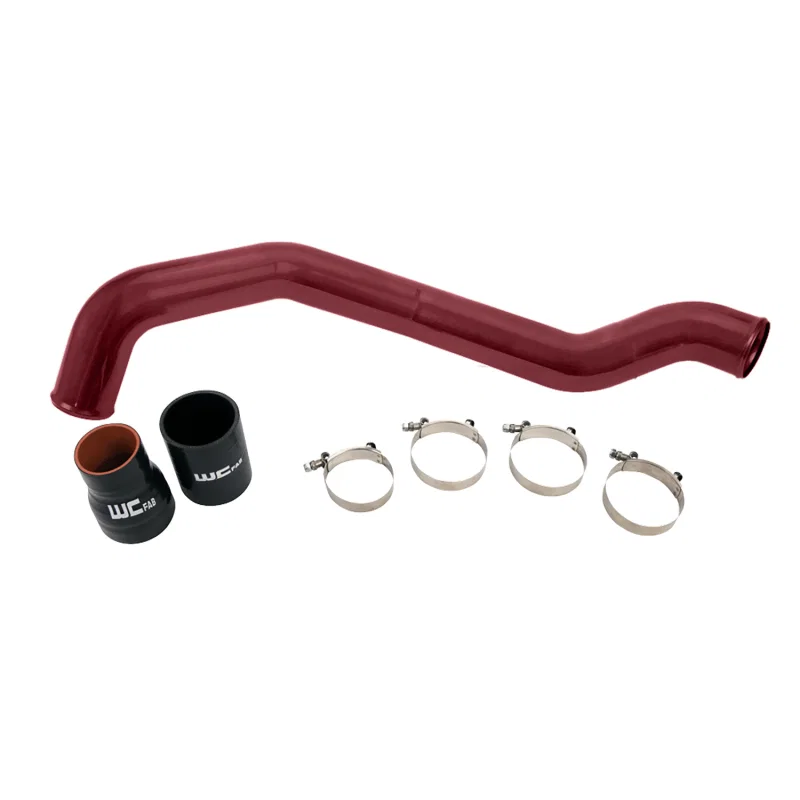 Wehrli WCF100352-RED, 04.5-10 Chevrolet 6.6L LLY/LBZ/LMM Duramax Driver Side 3in Intercooler Pipe - WCFab Red
