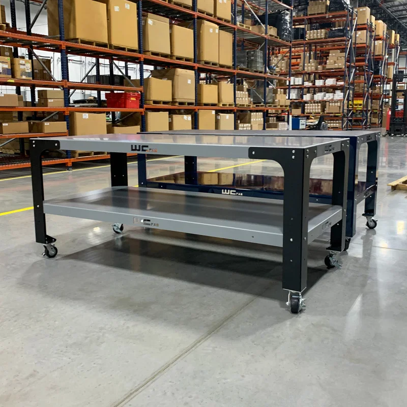 Wehrli WCF25-4272-120-TBLGR2, Modular Steel Work Bench Top/Shelf Kit - 42in x 72in x .120in Thick (Grey)