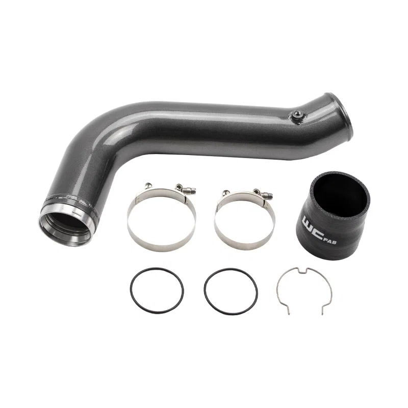 Wehrli WCF100530-FTB, 17-19 Chevrolet 6.6L L5P Duramax Passenger Side 3.5in Intercooler Pipe - Fine Texture Black