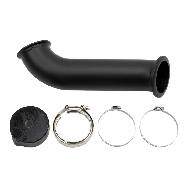 Wehrli WCF100262, 04.5-07 Dodge Ram Cummins 4in Down Pipe - w/High Mount S400 Turbo & 2nd Gen Manifold