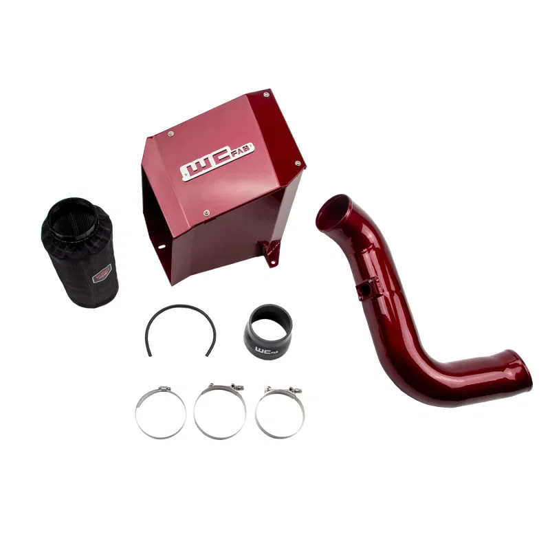 Wehrli WCF100191-Red, 2004.5-2005 LLY Duramax 4in Intake Kit with Air Box - Red