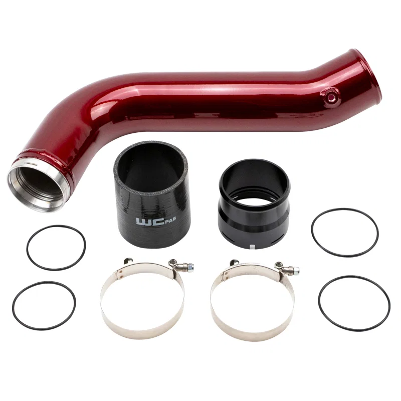 Wehrli WCF100381-RED, 20-24 Chevrolet 6.6L L5P Duramax Passenger Side 3.5in Intercooler Pipe - WCFab Red