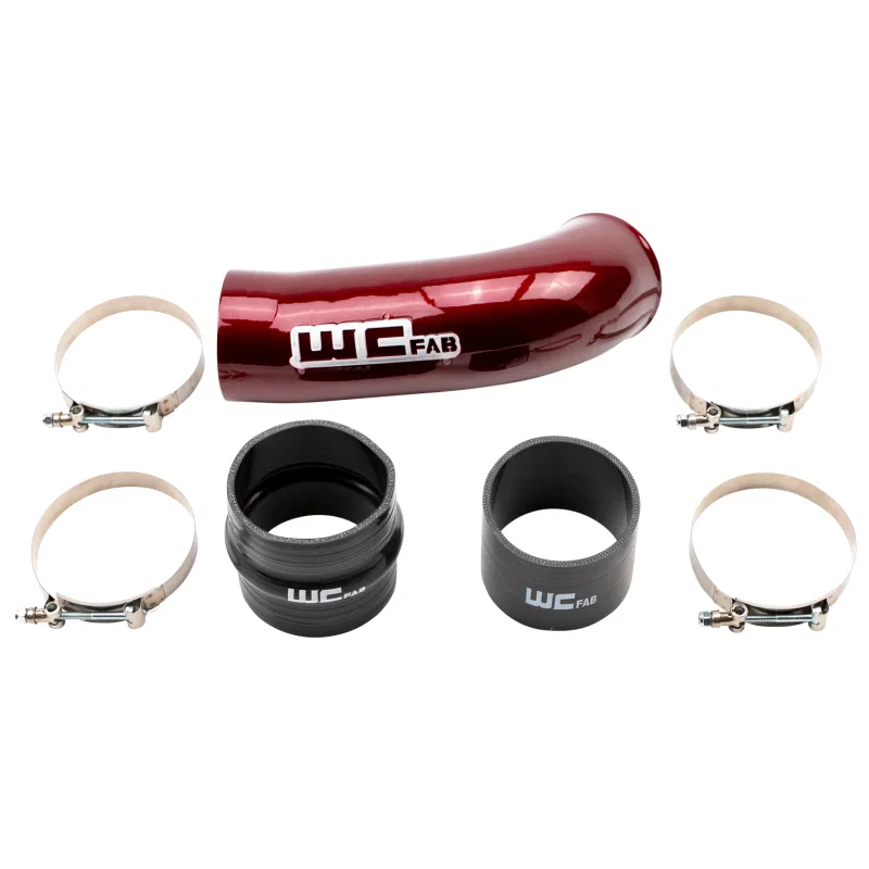 Wehrli WCF100720-RED, 2020-2024 Chevrolet 6.6L L5P Duramax 4in Intake Pipe (Use w/OEM Air Box) - WCFab Red