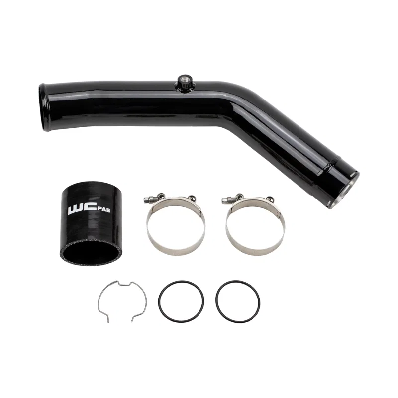 Wehrli WCF100308-GB, 23-24 Ford 6.7L HO Power Stroke 3in Hot Side Intercooler Pipe - Gloss Black