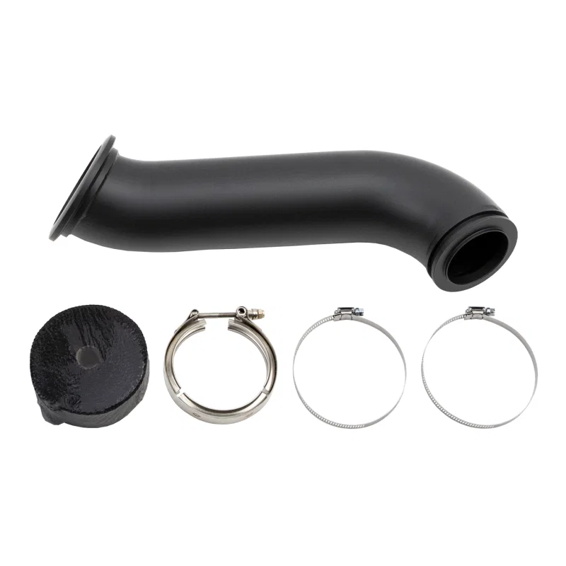 Wehrli WCF100281, 04.5-07 Dodge Ram Cummins 4in Down Pipe - w/High Mount S300 Turbo & 2nd Gen Manifold
